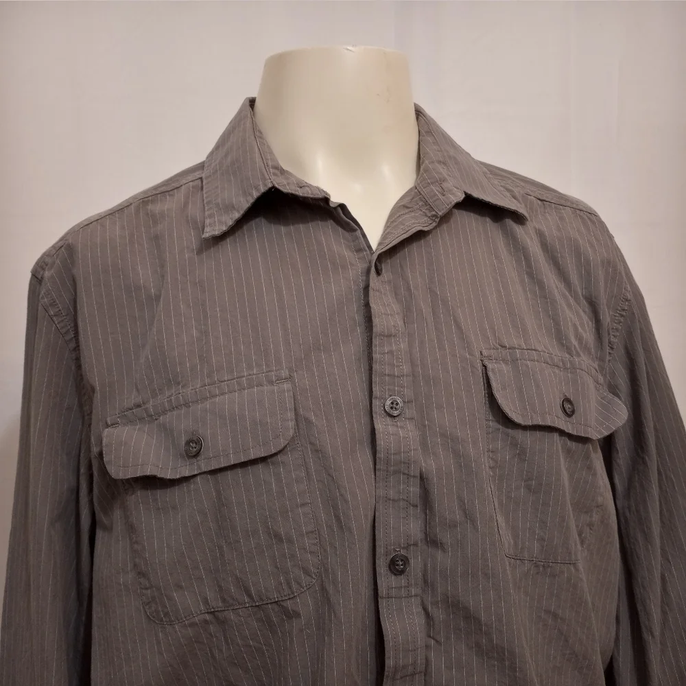 Kenneth Cole Reaction sz Large Long Sleeve Gray Shirt